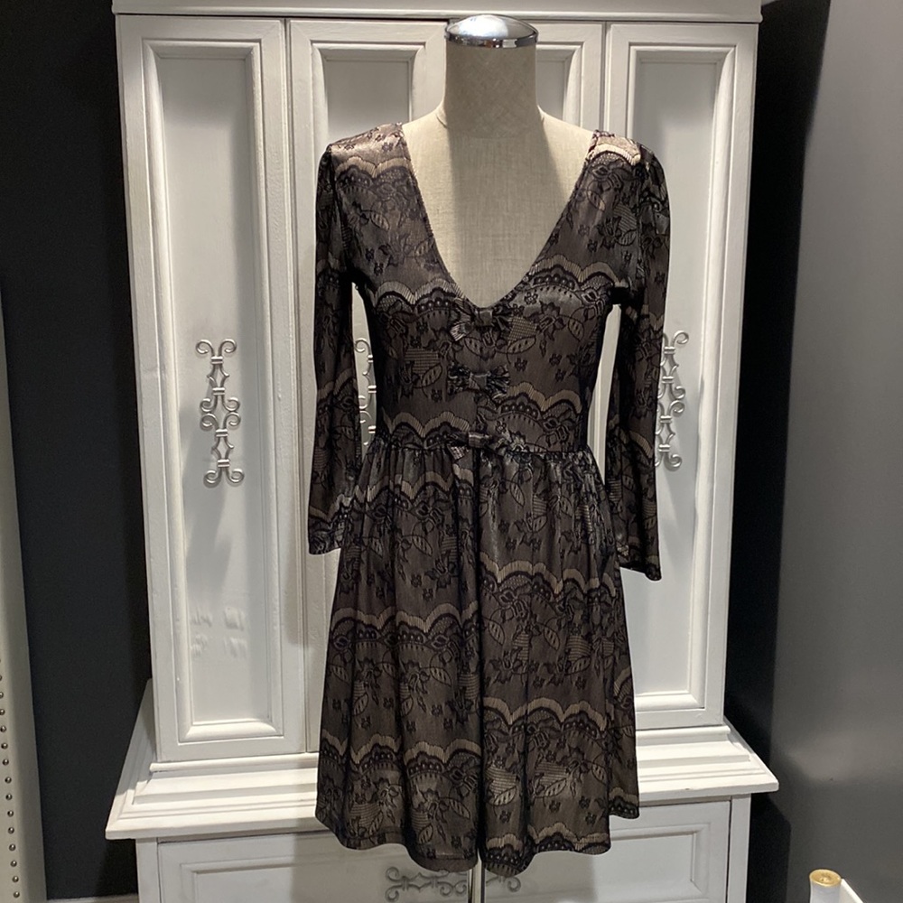 Lace print dress